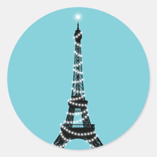 Rond Sticker Tour Eiffel clair Twinkle - turquoise (Devant)