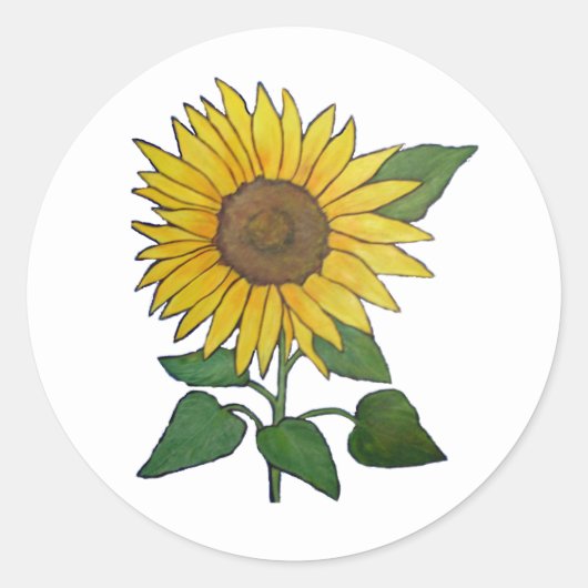 Rond Sticker tournesol (Devant)