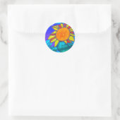 Rond sticker Tournesol en verre verni (Sac)