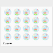 Rond Sticker tournesol et papillon (Feuille)