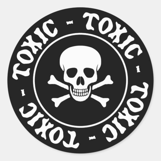 Rond Sticker toxique pour le crâne et les os croisés (Devant)