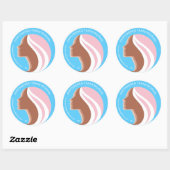 Rond Sticker Trans Woman 3" (#A) de 6 feuilles (Feuille)
