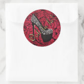 Rond Sticker Tres Chic Rouge Fleurs (Sac)