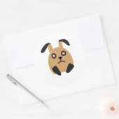 Rond Sticker Triste Visage Bunny Pleurant (Enveloppe)