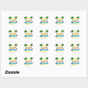 Rond Sticker Tropical Escape Palm Beach