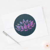 Rond Sticker Turquoise et arc-en-ciel lotus (Enveloppe)