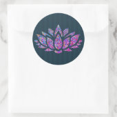 Rond Sticker Turquoise et arc-en-ciel lotus (Sac)