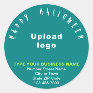 Rond Sticker Turquoise Halloween d'affaires
