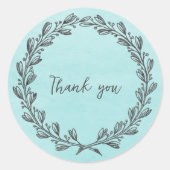 Rond Sticker turquoise Merci de couronne (Devant)