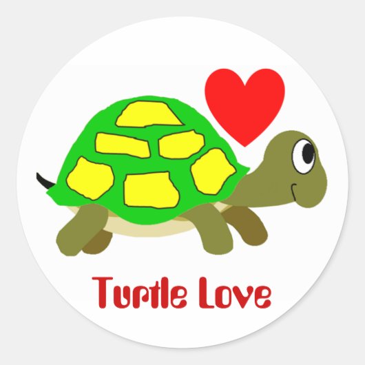 Rond Sticker Turtle Love (Devant)