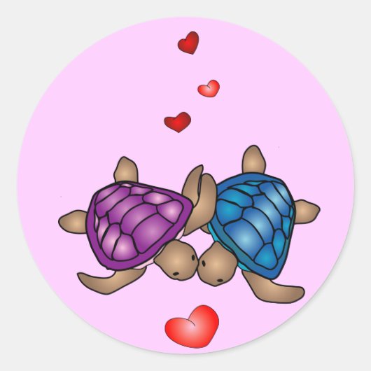 Rond Sticker Turtle Love (Devant)