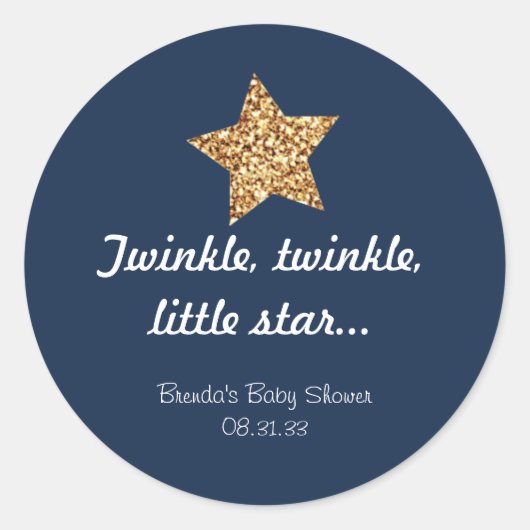Rond Sticker Twinkle Gold Star (Devant)