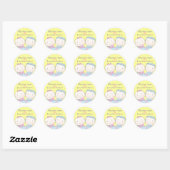 Rond Sticker Twins in Crib, Girl and Boy Names (Feuille)