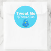 Rond Sticker Twitter : Tweetez-moi @YourAlias (Sac)