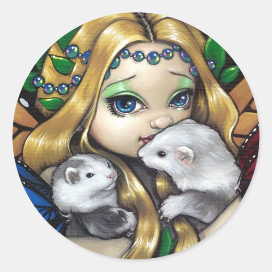 Rond Sticker "Two Fae Ferrets" (Devant)