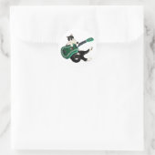 Rond Sticker Ukulele de chat (Sac)