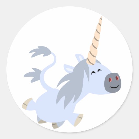Rond Sticker Unicorn Carton Trotting (Devant)