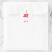 Rond Sticker Unicorn de la Saint Valentin (Sac)