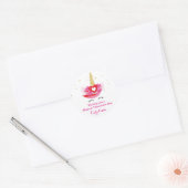 Rond Sticker Unicorn de la Saint Valentin (Enveloppe)