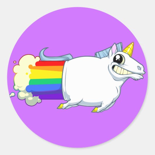 Rond Sticker Unicorn Farts (inversé) (Devant)