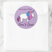 Rond Sticker Unicorn Flair s'en fiche (Sac)