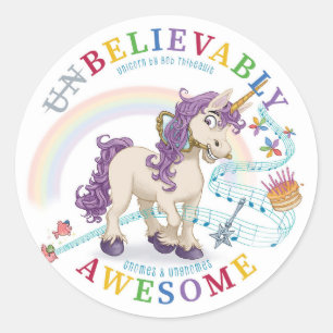 Rond Sticker Unicorn incroyablement génial