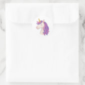 Rond Sticker Unicorn souriant Imaginaire lunaire (Sac)