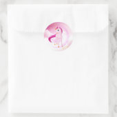 Rond Sticker Unicorne Rose - Cadeau Personnalisé Annive (Sac)