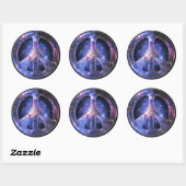 Rond Sticker universel pour la paix (Feuille)