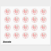 Rond Sticker Valentine de baseball, LOVE Baseball (Feuille)