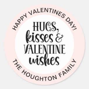 Rond Sticker Valentine pour les baisers roses personnal
