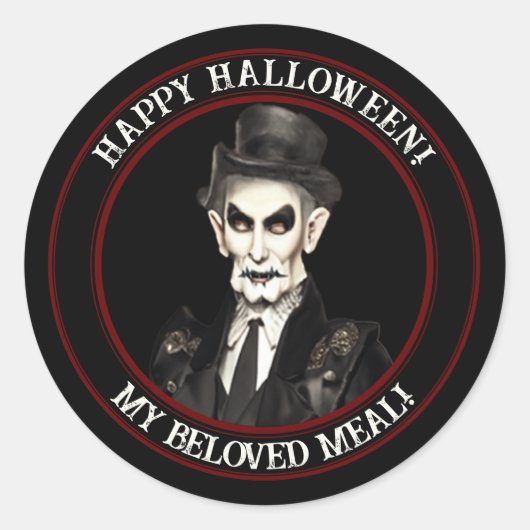 Rond Sticker Vampire Halloween (Devant)