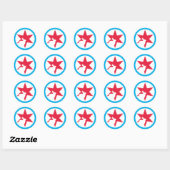 Rond Sticker Vegan Chicago couleur (Feuille)