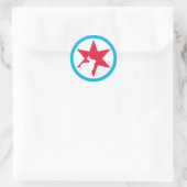 Rond Sticker Vegan Chicago couleur (Sac)