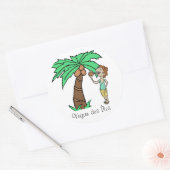 Rond Sticker Vegan des îles (Enveloppe)