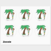 Rond Sticker Vegan des îles (Feuille)