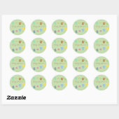 Rond Sticker vert Baby shower neutre (Feuille)
