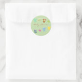 Rond Sticker vert Baby shower neutre (Sac)