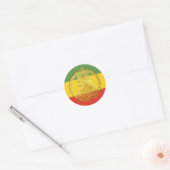 Rond Sticker vert or rouge Haile Selassie (Enveloppe)