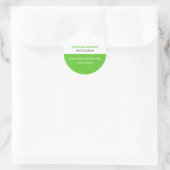 Rond Sticker vert texte simple (Sac)