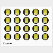 Rond Sticker vertical Discoteca Texte Étoiles (Feuille)