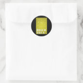 Rond Sticker vertical Discoteca Texte Étoiles (Sac)