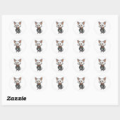 Rond Sticker Veste Anime Aventuré (Feuille)