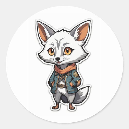 Rond Sticker Veste Anime Aventuré (Devant)