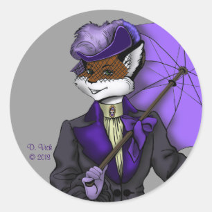 Rond Sticker Victorian Fox