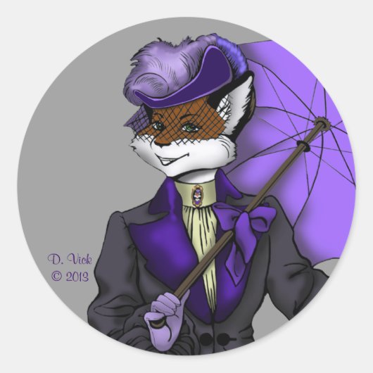 Rond Sticker Victorian Fox (Devant)