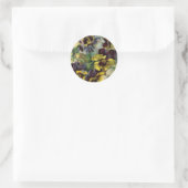Rond Sticker victorien Pansies | Jaune violet (Sac)