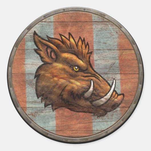 Rond Sticker Viking Shield - Boar (Devant)