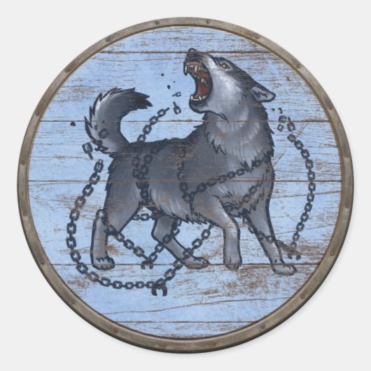 Rond Sticker Viking Shield - Fenrir (Devant)