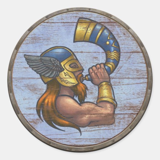 Rond Sticker Viking Shield - Heimdallen (Devant)
